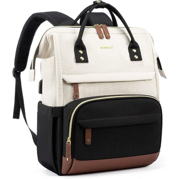 Women Black Laptop Backpack Large Capacity Nurse Bag College Bookbag for Daypack - Picture 1 of 7